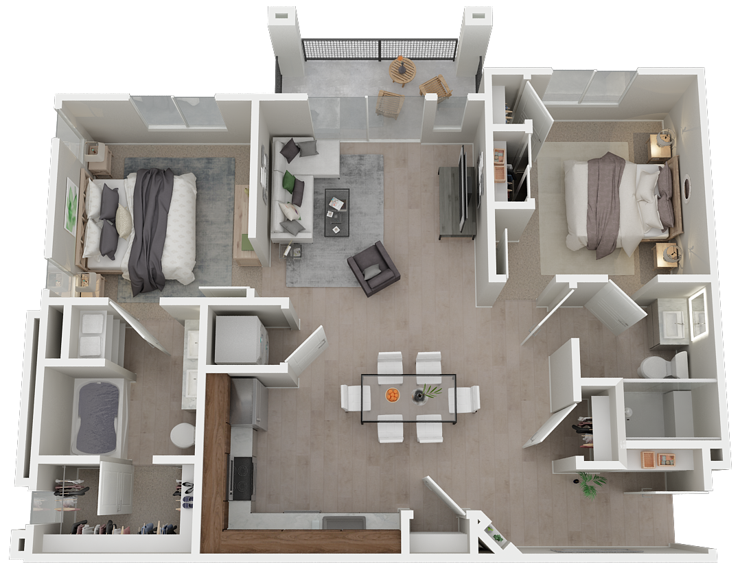 Two bedroom floor plan